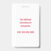 Badge L'alerte personnalisée d'allergie alimentaire (Back)