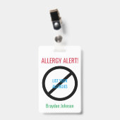 Badge L'alerte personnalisée d'allergie alimentaire (Front with Clip)