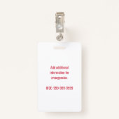 Badge L'alerte personnalisée d'allergie alimentaire (Dos avec clip)