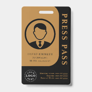 Badge Lamine de presse personnalisée avec photo ID & QR 