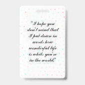 Badge L'amour pur comme Fleur (Back)