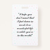 Badge L'amour pur comme Fleur (Dos)