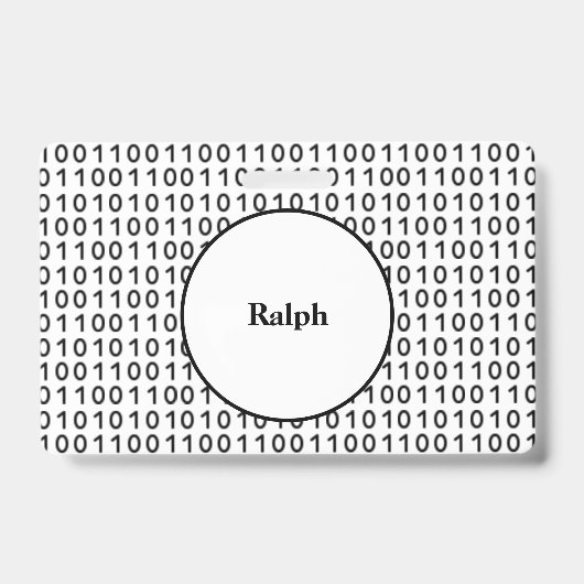 Badge Langage informatique à code binaire avec nom (Avant)