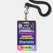 Badge Lanyard d'anniversaire Pass VIP Pink Limo (Avant avec lanière)