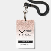 Badge Lanyardre VIP Pass Fête de Célibataire Paillettes (Avant avec lanière)