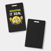 Badge L'apiculteur Art BeeKeeping It Real (Avant & arrière)