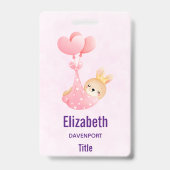 Badge Lapin bébé mignon dans une couverture en forme de  (Arrière)