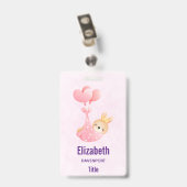 Badge Lapin bébé mignon dans une couverture en forme de  (Arrière avec clip)