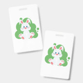 Badge Lapin de dessin animé splash (Avant & arrière)
