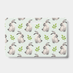 Badge Lapins et herbe à l'aquarelle