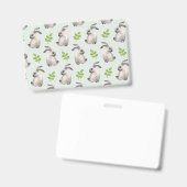 Badge Lapins et herbe à l'aquarelle (Avant & arrière)