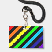 Badge L'arc-en-ciel barre l'insigne de nom/pronom (Back with Lanyard)