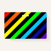 Badge L'arc-en-ciel barre l'insigne de nom/pronom (Dos)