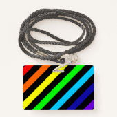 Badge L'arc-en-ciel barre l'insigne de nom/pronom (Derrière avec lanière)