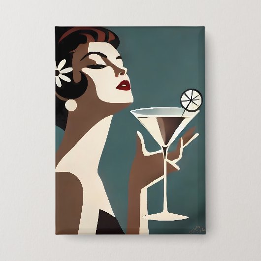 Badge L'art moderne du milieu du siècle La DIva Martini (Recto)