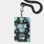 Badge Laser tag invitation de fête d'anniversaire VIP (Avant avec lanière)