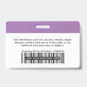 Badge Lavender Purple Photo Bar ou Qr Code Nom du logo (Arrière)