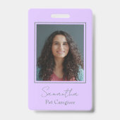 Badge Lavender Script Business Logo Photo Pet Caregiver  (Avant)