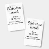 Badge L'aventure commence ajouter nom date année lieu (Avant & arrière)