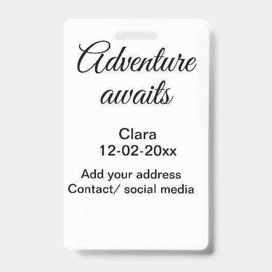 Badge L'aventure commence ajouter nom date année lieu (Avant)