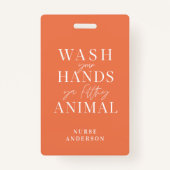 Badge lavez-vous les mains vous sale animal (Dos)