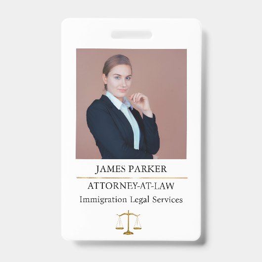 Badge Lawyer Attorney At Law Classy White (Avant)