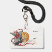 Badge Le Baiser de la Sorcière : un Citrouille d'Hallowe (Arrière avec lanière)