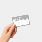 Badge Le bonjour moderne vide mon nom est gris (Manuel / portable)
