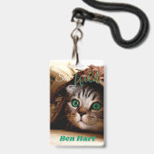 Badge Le chat est toujours sauvage (Avant avec lanière)