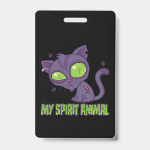 Badge Le Chat Zombie Est Mon Animal Spirituel
