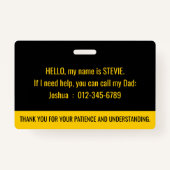 Badge le club d'invisibilité caché avec les coordonnées (Dos)