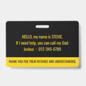 Badge le club d'invisibilité caché avec les coordonnées (Arrière)