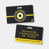 Badge le club d'invisibilité caché avec les coordonnées (Avant & arrière)