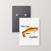 Badge Le Cod Père idéal de pêche présent. (Recto/Verso)
