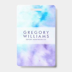 Badge Le fluide pourpre et bleu colore Baground