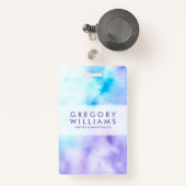 Badge Le fluide pourpre et bleu colore Baground (Front with Retractable)