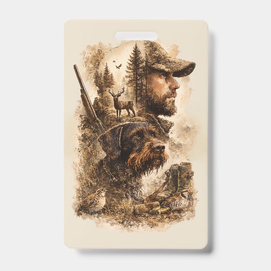 Badge Le lien du chasseur – Pointer allemand à poil dur (Avant)