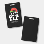 Badge Le Noël de l'elfe barbu (Avant & arrière)