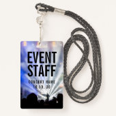 Badge Le nom fait sur commande de photo de personnel (Derrière avec lanière)