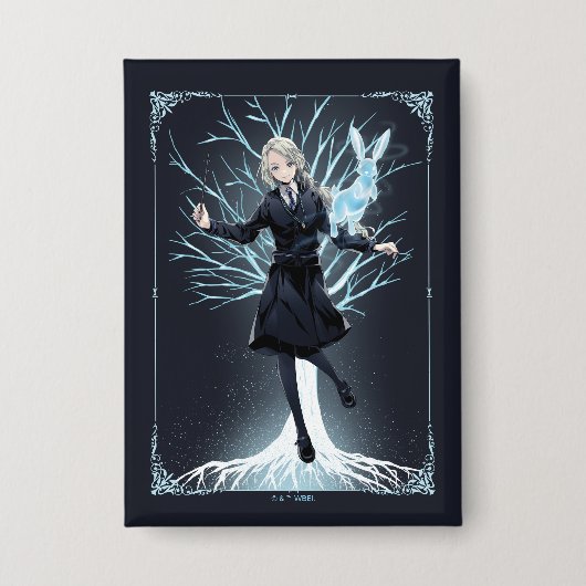 Badge Le Patronus lapin d'Anime Luna Lovegood (Recto)