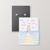 Badge Le phare et la jetée (Recto/Verso)