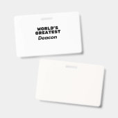 Badge Le plus grand diacre du monde (Recto et verso)