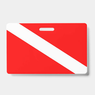Badge le symbole diagonal rouge de la plongée sous-mari