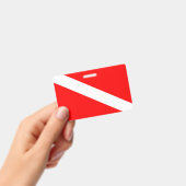 Badge le symbole diagonal rouge de la plongée sous-marin (Manuel / portable)