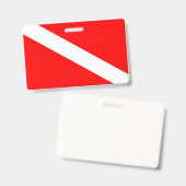 Badge le symbole diagonal rouge de la plongée sous-marin (Avant & arrière)