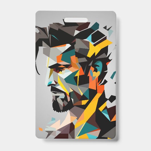 Badge Le visage humain dans le style abstrait (Avant)
