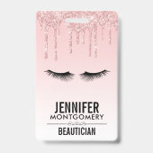 Badge Lecteurs de Parties scintillant rose moderne et ci (Arrière)