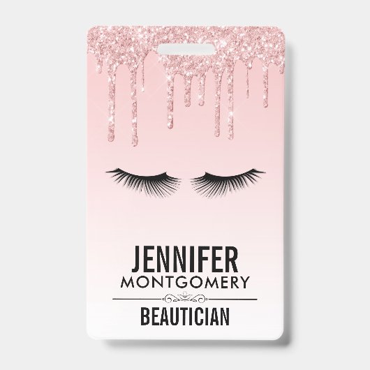 Badge Lecteurs de Parties scintillant rose moderne et ci (Avant)