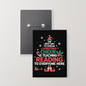 Badge Lecture Enseignant Noël Elf Xmas Cheval (Recto/Verso)
