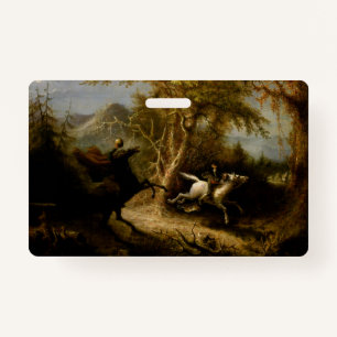 Badge Légende du cavalier sans tête fantôme d'Halloween